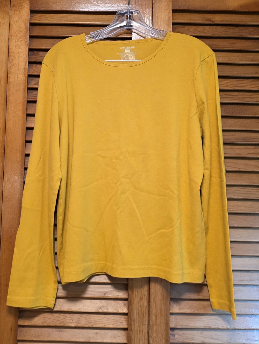 Jones New York Sport Cotton Women's Size XL Yellow/Mustard Long Sleeve T-Shirt